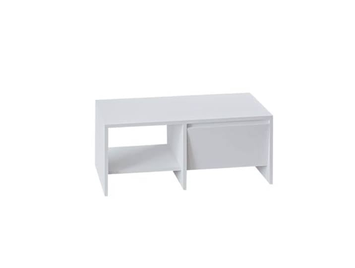 Hanah Home Modern White Coffee Table, 90 x 45 x 35 cm 100% Melamine Coated Particle Board, 18 mm Thick Stylish & Functional for Living Room