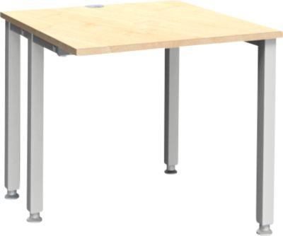 Schäfer Shop Genius Schreibtisch MODENA FLEX, 4-Fuß-Quadratrohr, verkürzte Seitenteile, B 800 mm, ahorn