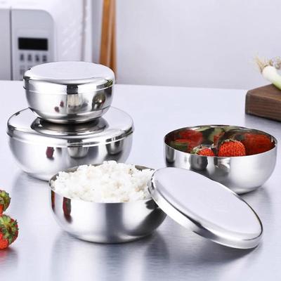 Friendly Fresh Finds Single Layer Anti Scalding Stainless Steel Rice Bowl With Cover Ideal For Children And Family Meals s