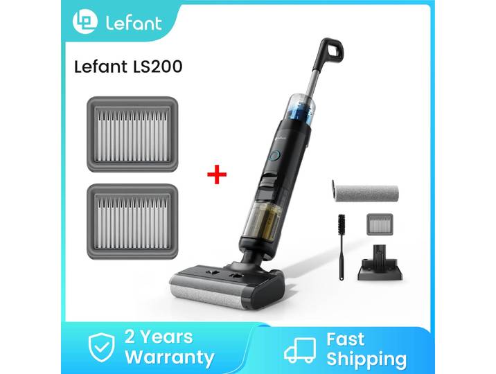 Lefant LS200 Aspirateur balai sans fil tout-en-un pour sols secs et humides, aspirateur de 13 000 Pa pour nettoyer les saletés tenaces sur les sols durs