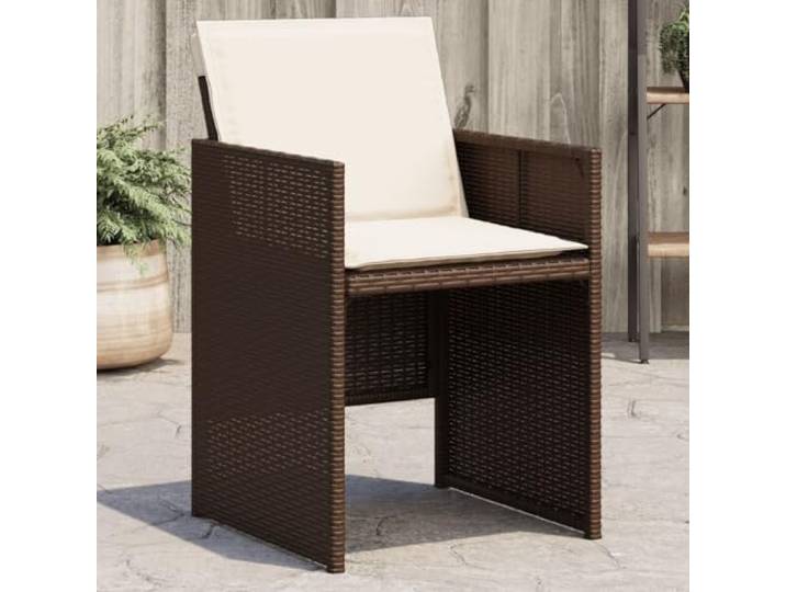 ZXQVLMRS 4er Set Gartenstühle, Polyrattan Stühle mit Polster, Klappbar Wetterfestes Geflecht, Bequeme Sitzpolster, Platzsparend verstaubar
