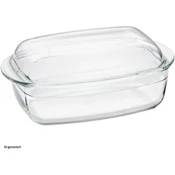 Küchenprofi Kasserolle mit Deckel, Auflaufform, Transparent