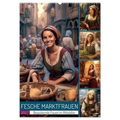 Fesche Marktfrauen (Wandkalender 2027 DIN A2 hoch), CALVENDO Monatskalender