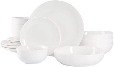Gibson Home Gracious Dining 16 Piece Double Bowl Dinnerware Set
