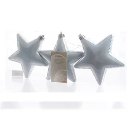 Christmas Decorations 3 Sternenanhänger 8cm Kunststoff Weihnachtskugeln Christbaumkugeln Baumschmuck