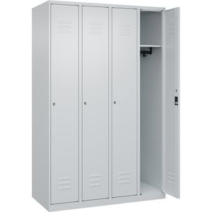 CP-Möbel Spind Classic PLUS, lichtgrau, 4 Abteile, mit Zylinderschloss, 120 x 185 cm