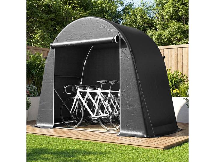 Outsunny Abri Moto Étanche Gris Foncé 245x120x200 cm