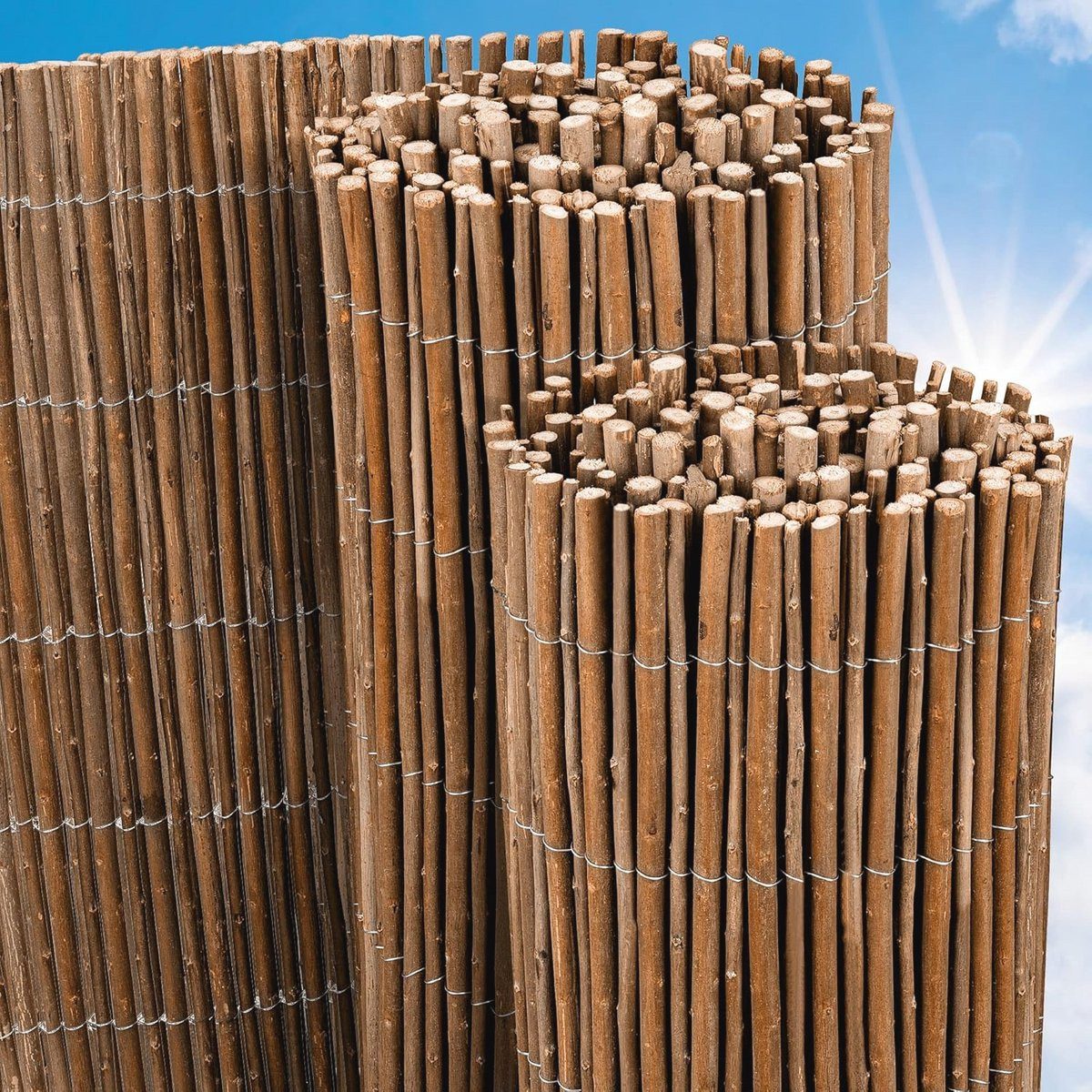 Natuurlijke Wilgenrol Balkon Screen 90x500 cm - Privacy en Windbescherming voor Tuin en Terras