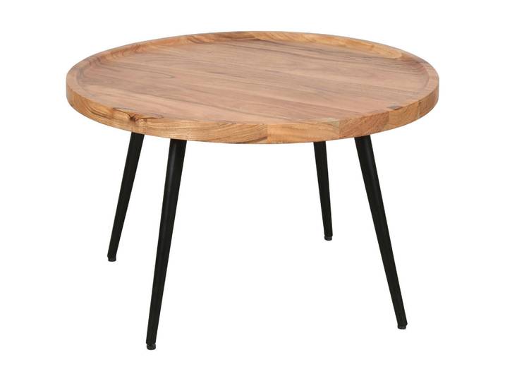 Livetastic Couchtisch, Akazie, Holz, Metall, Akazie, vollmassiv, rund, Rundrohr, 47.5 cm, Wohnzimmer, Wohnzimmertische, Couchtische