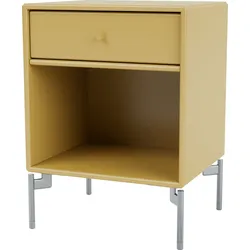 Dream Nachtschrank senffarbig auf verchromten Beinen