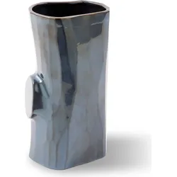 Vase Log Metallic 26 cm, grau