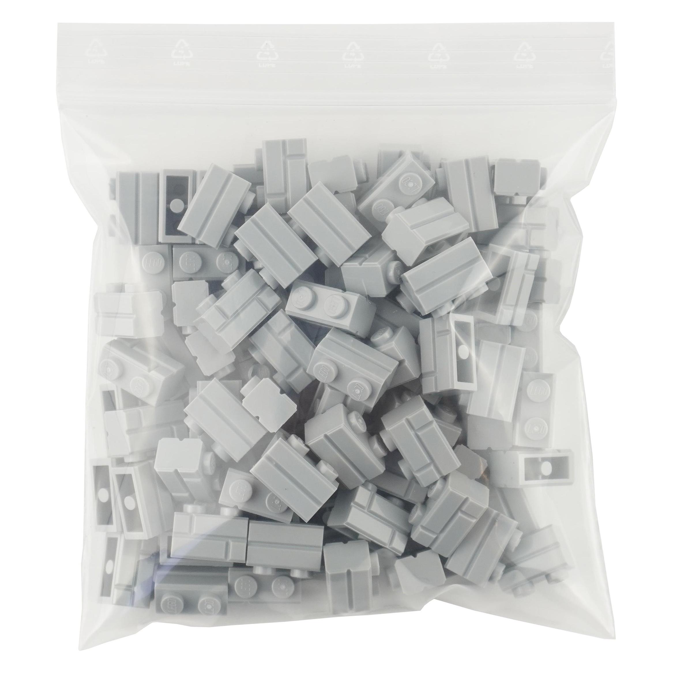 LEGO 1x2 Mauersteine Hellgrau - 100 Stück - Light bluish grey bricks 98283 (98283, LEGO Zubehör) (98283)