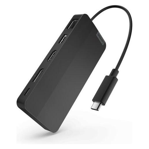 Lenovo USB-C Dual Display Travel Dock (w/ adapter) (USB-C, 7 Ports) (40B90100EU)