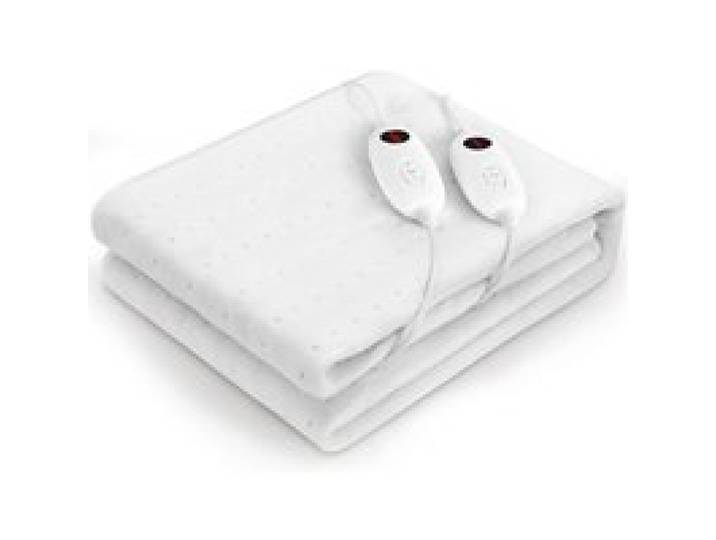 Surmatelas Chauffant Double 187x139 cm 100 W 6 Températures 2 Télécommandes Arrêt Automatique Protection Surchauffe Lavable