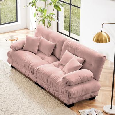 Loedds 2-Seat Chenille Sofa with Lumbar Pillows & Deep Seats