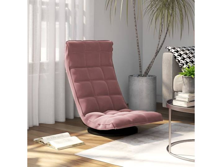 vidaXL Bodenstuhl Drehbar Rosa Samt