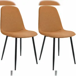 Proregal CHEFGASTRO 2er Set Esszimmerstuhl MEXICO CITY Stoff HxBxT 88x45x54cm Orange Küchenstuhl
