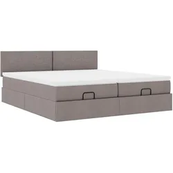 vidaXL Ottoman-Bett mit Matratzen Taupe 160x200 cm Stoff
