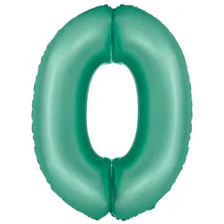 XL Folienballon mint matt Zahl 0