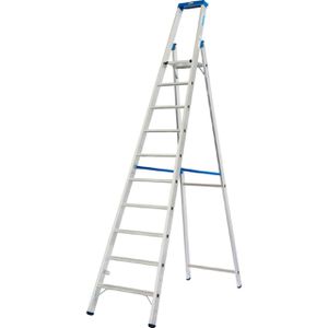 Krause Stehleiter Stabilo Professional, 124562, mit Plattform, aus Aluminium, bis 150kg, mit 10 Stufen