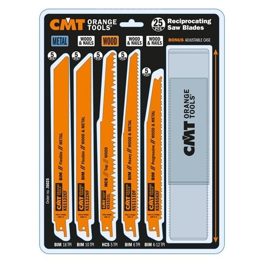 CMT JS025 Stichsägeblatt-Set 25-teilig für Holz und Metall (JS025)