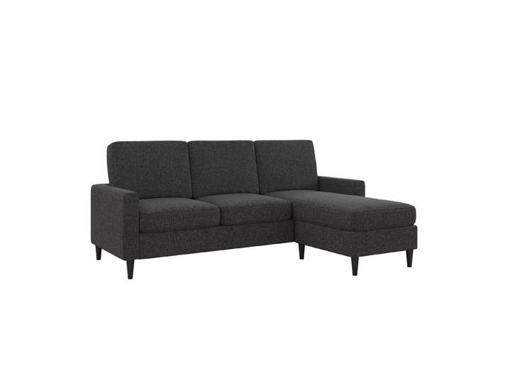 loft24 Ecksofa Kaci - Sofa Couch Polstermöbel 3-Sitzer Wohnlandschaft, mit Relaxfunktion, gepolstert, mit Chaiselounge