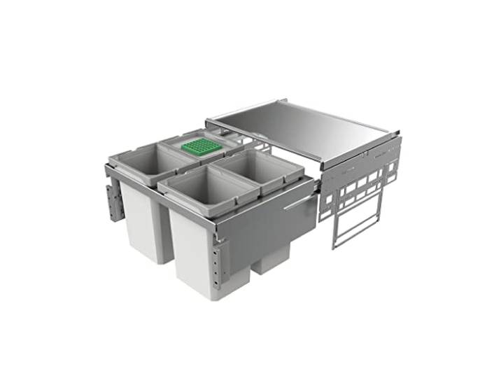 Naber, Cox® Base 1T 600-4. Abfallsammler, m. Biod., hellgrau, Höhe 360 mm