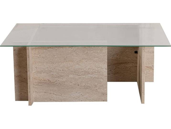 Couchtisch \ Vetrino\ aus Holz – 105 x 65 x 40 cm – Travertin