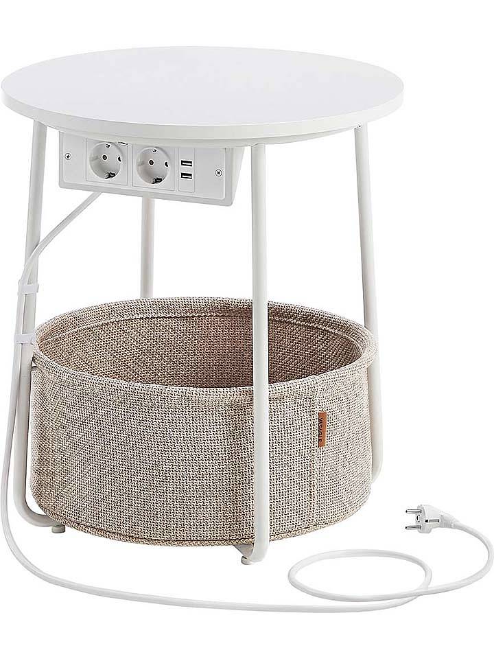 SONGMICS Beistelltisch in Schwarz/ Weiß - (H)50 x Ø 45 cm - onesize