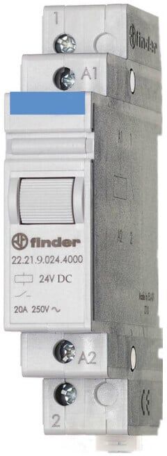 Finder Relais d'installation 1S 20A 24VDC 22.21.9.024.4000 (222190244000)