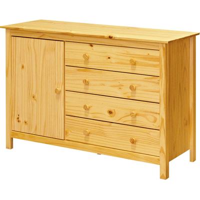 Kommode MÖBILIA, beige (natur), B:120cm H:80cm T:40cm, Massivholz, Sideboards, Kommode, mit sichtbarer Maserung