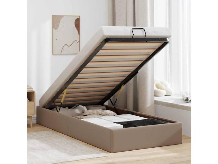 vidaXL Ottoman-Bett ohne Matratze Cappuccino-Braun 90x190cm Kunstleder