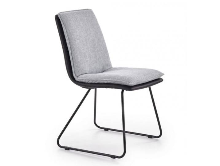 Chaise simili cuir tissu de polyester et pieds en acier
