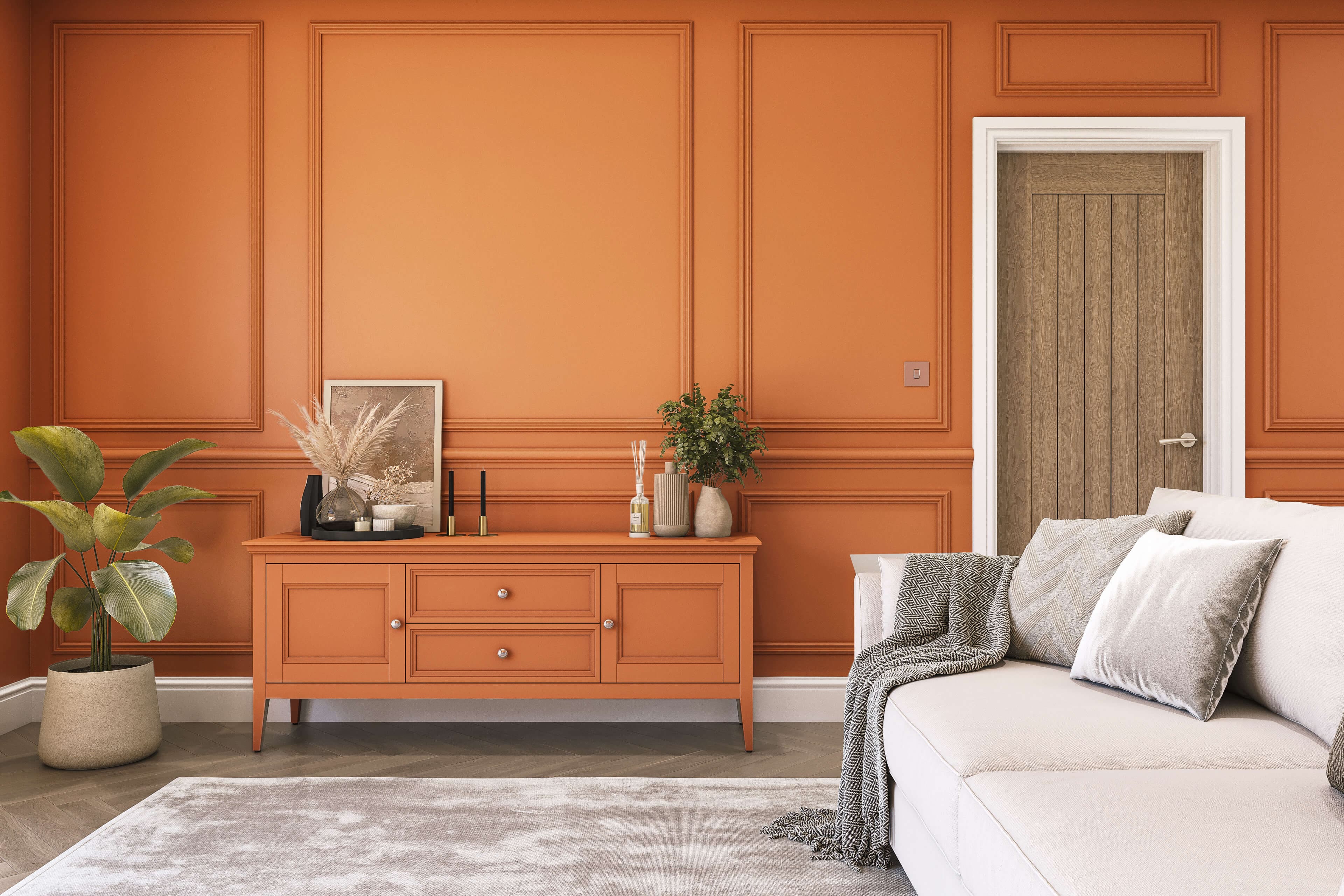 Hemway Peel and Stick Sample - Chalk Based Furniture Paint - Orange