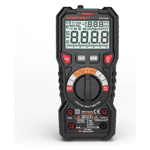 Habotest Digital Multimeter with Flashlight HT118A, True RMS, NCV (Hand-Multimeter) (HT118A)