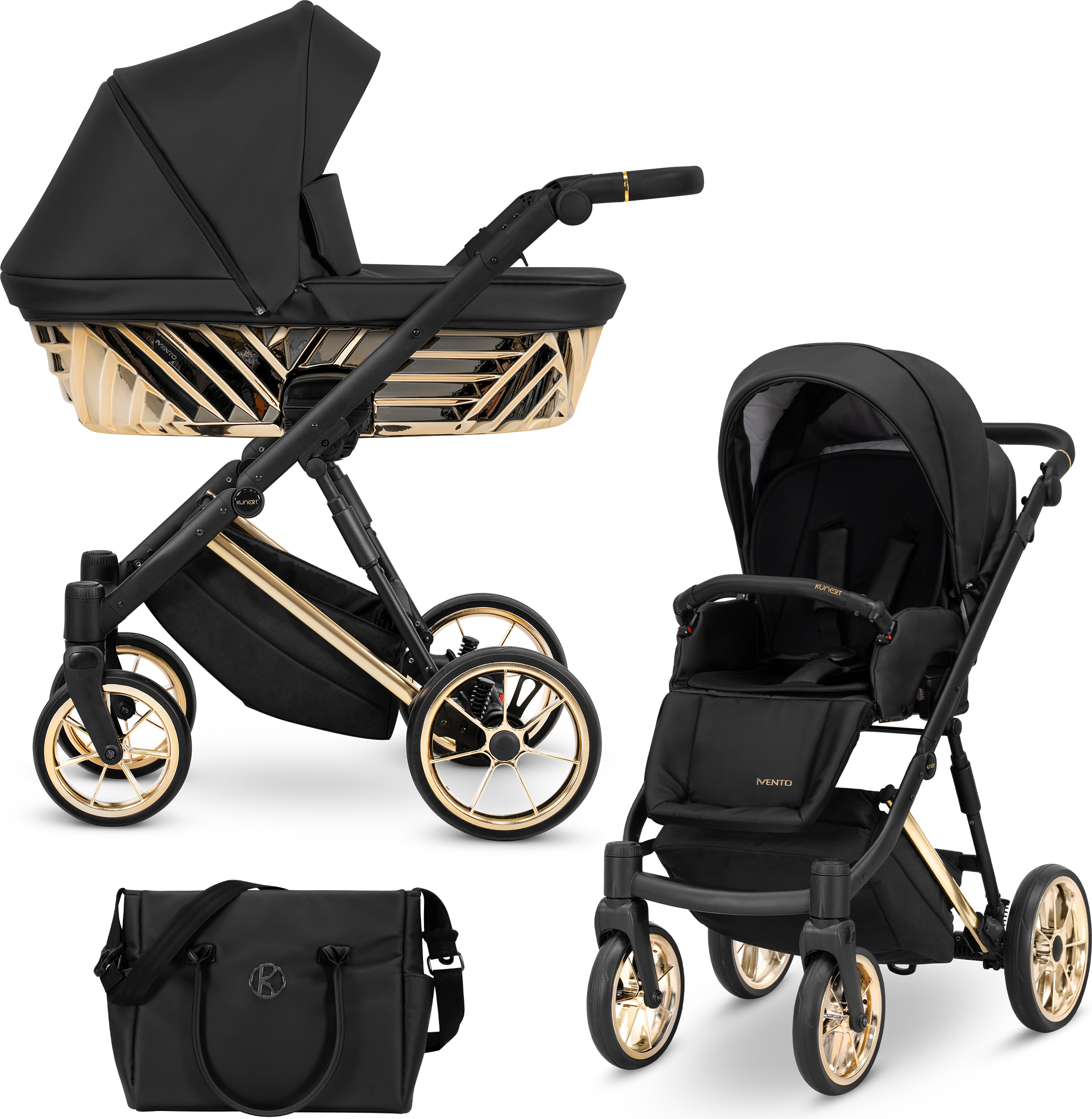 Kinderwagen Kunert Ivento Glam Premium 2in1 - Farbe: Schwarzperle