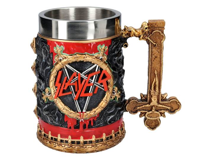 Figuren Shop GmbH Bierkrug Krug Slayer - Reign In Blood - Band Merchandise Bierkrug Dekoration Me, Kunststein (Polyresin), Edelstahl