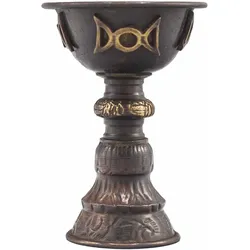Antique Copper Ritual Goblet with Triple Moon 8x13cm