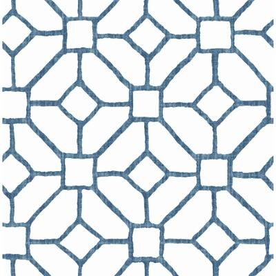 A-Street Prints Addis Blue Trellis Wallpaper