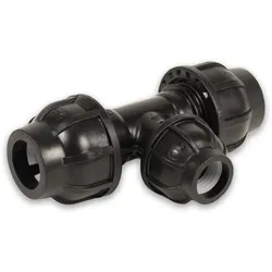 GEBO Kunststoff-Klemmverbinder T-Stück Mittelabgang reduziert, DVGW geprüft (Ausführung: 63 - 50 - 63 mm)