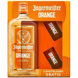 Jägermeister Orange Onpack mit 2x Shotgläser - 0,7 Liter -...