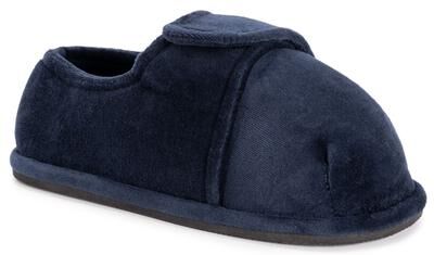 MUK LUKS Adjustable Velour Slipper - Mens L Size 11-12.5 Navy Slipper Medium