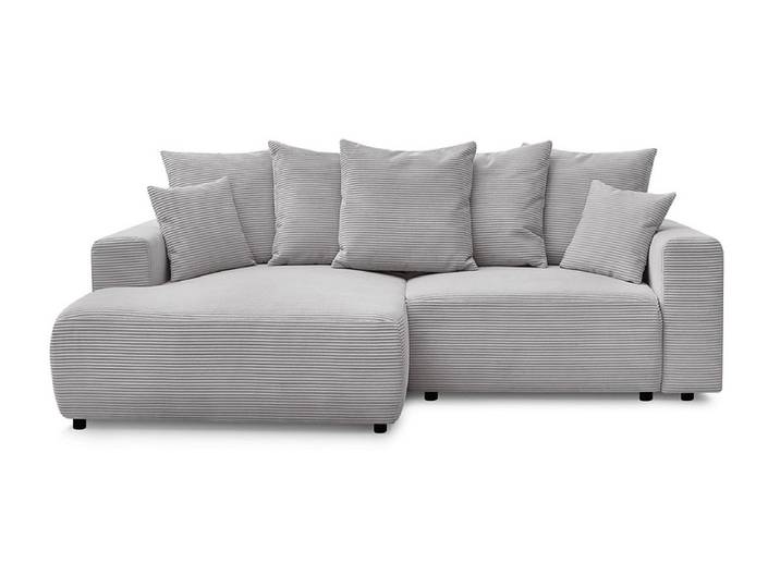 Ecksofa BOBOCHIC ATILLA Cord-Stoff hellgrau