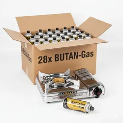 Lucky Flame LF-90 SD Gaskocher mit MSF-1A Kartuschen (Auswahl Kartuschenanzahl) ...