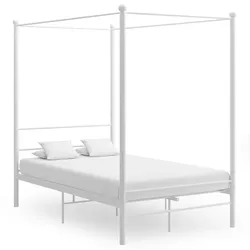 vidaXL Himmelbett Weiß Metall 140x200 cm