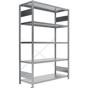 META Schwerlastregal 9900013332, 5 Metallböden, 230kg Fachlast, silber, 200 x 130 x 50cm