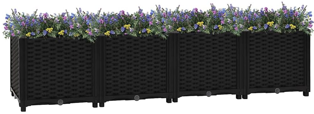 vidaXL Arriate 160x40x38 cm polipropileno Negro