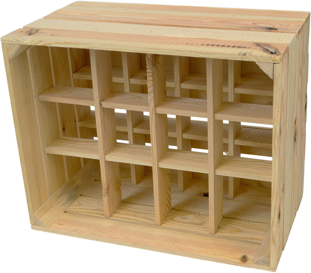 August Grove Santel Floor Wine Bottle Rack Flamed Natural Brown 40cm H X 50cm W X 30cm D