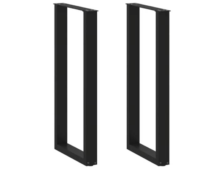 hliofuir Bartischbeine U-Form 2er Set Schwarz 40x100 cm Stahl Tischkufen Robuste schwarze U-Kufen aus pulverbeschichtetem Stahl für Stehtische in Küche oder Esszimmer, inklusive Montageschrauben.