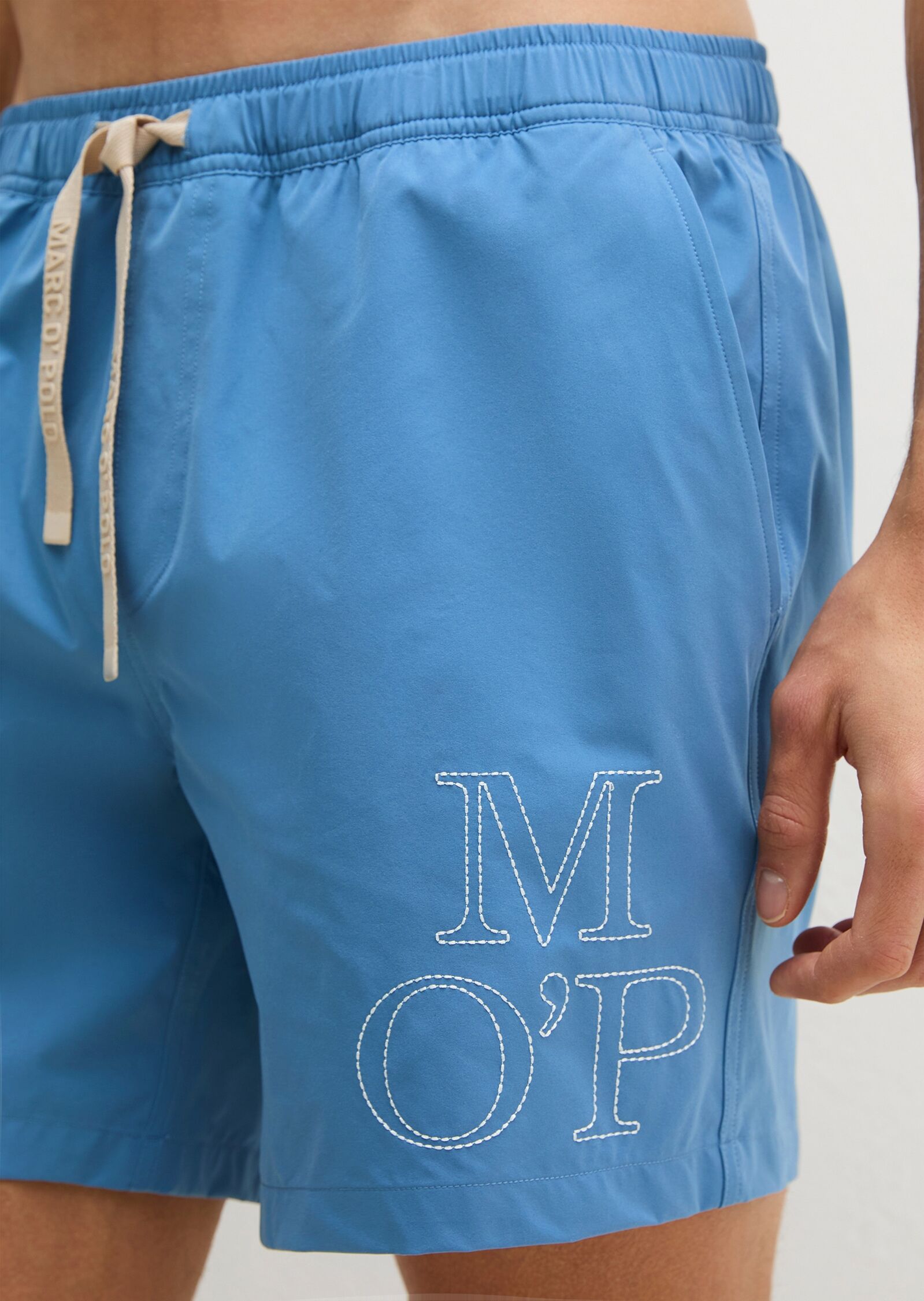 Marc O' Polo Badeshorts MARC O'POLO "Essentials", Herren, Gr. S, N-Gr, blau (coronet blau), Microfaser, Obermaterial: 100% Polyester, Badehosen Badeshorts coronet blau S, N-Gr